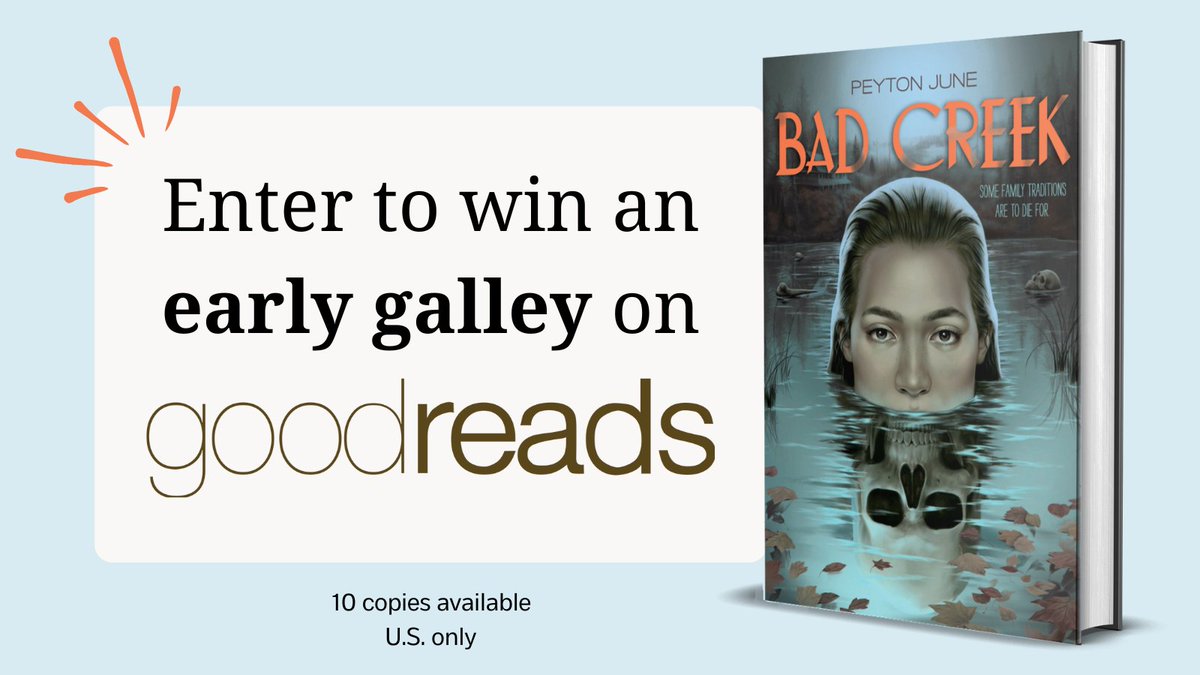 Enter to win one of 10 advanced copies of BAD CREEK by <a href="/peyjuly/">peyton june!!!</a>, a fierce and feminist YA horror novel coming this summer! 💀

Enter on <a href="/goodreads/">Goodreads</a> by 2/1: goodreads.com/giveaway/show/…