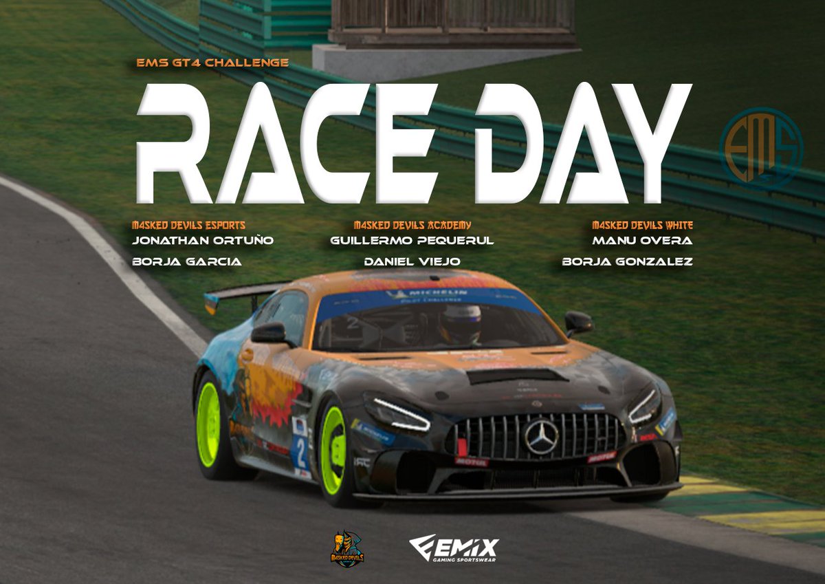 m4sked_devils's tweet photo. #RaceDay 

Otro nuevo doblete del martes loco, con los GT4 al famoso circuito de #Daytona para la ronda 3⃣ de la #GT4CHALLENGE de @EMS_iRacing 

👤 @jcmoracing 
👤 @GartxiGR7 
👤 @GuillermoPeque3 
👤 @sekunnin 
👤 @manu_overa 
👤 #BorjaGonzalez

⏰ 21:30
📺 https://t.co/60dQRhorAb

#GoDevils 😈