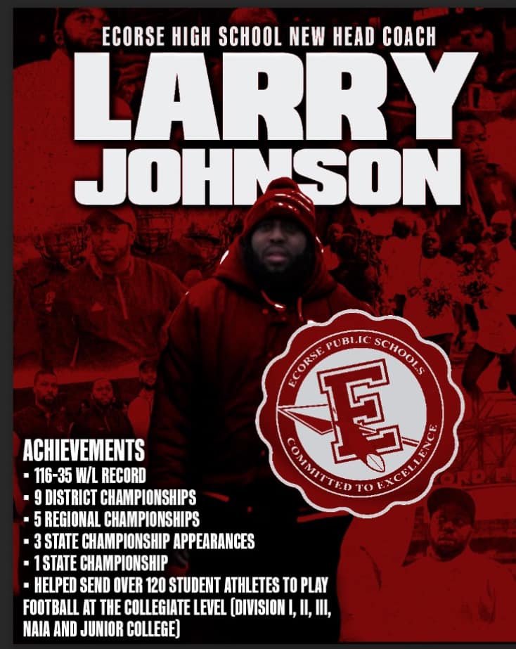 TheD_Zone's tweet photo. Larry Johnson was named the new head coach at Ecorse.

He previously was the OC at River Rouge. https://t.co/7ITBdNWkF1