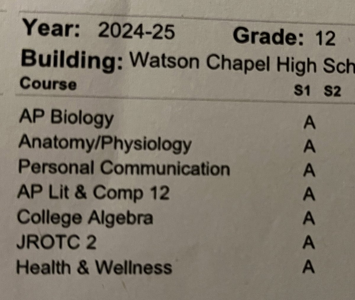 Finish the first semester of Senior Year with All A’s! ❤️