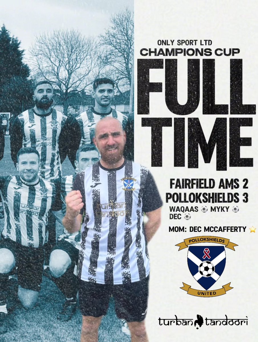 Pollokshields Utd FC (@pshieldsutd) on Twitter photo Great Cup Game …
FT result…
🏆 <a href="/OnlySportLTD1/">Only Sport LTD</a> Champions Cup
⚽️ Fairfield Ams 2
⚽️ Pollokshields Utd 3
Great cup tie, delighted to progress to the next round
Cheers to Fairfield, all the best rest of season 💪
<a href="/GDSFC2008/">GDSFC</a> <a href="/scottish_aff/">AmateurFixturesResultsSCO</a> <a href="/SnJsFootyFocus/">FOOTY FOCUS</a> Great Cup Game …
FT result…
🏆 <a href="/OnlySportLTD1/">Only Sport LTD</a> Champions Cup
⚽️ Fairfield Ams 2
⚽️ Pollokshields Utd 3
Great cup tie, delighted to progress to the next round
Cheers to Fairfield, all the best rest of season 💪
<a href="/GDSFC2008/">GDSFC</a> <a href="/scottish_aff/">AmateurFixturesResultsSCO</a> <a href="/SnJsFootyFocus/">FOOTY FOCUS</a>