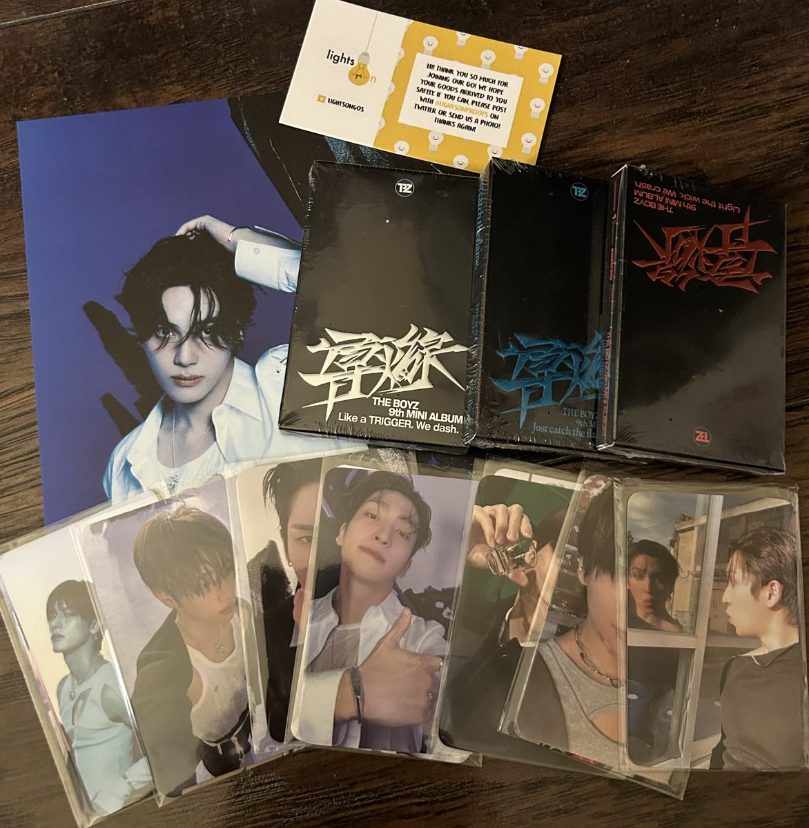 sangyeonspouse's tweet photo. tysm @lightsongos everything arrived safely!! 🫶 #lightsonproofs https://t.co/KPC1crvjkO