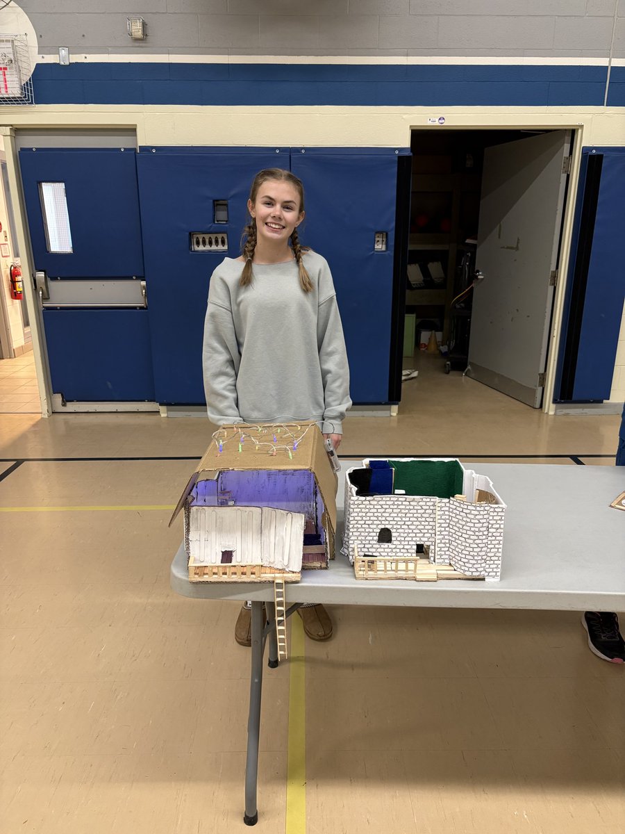 The Grade 7/8's showcased their #STEM tiny homes for the whole school today! Many months of hard work and dedication on display, it was very cool to see all of the materials used, designs of their rooms, and creativity in each home! <a href="/bhncdsbSTEM/">BHN Stem</a>