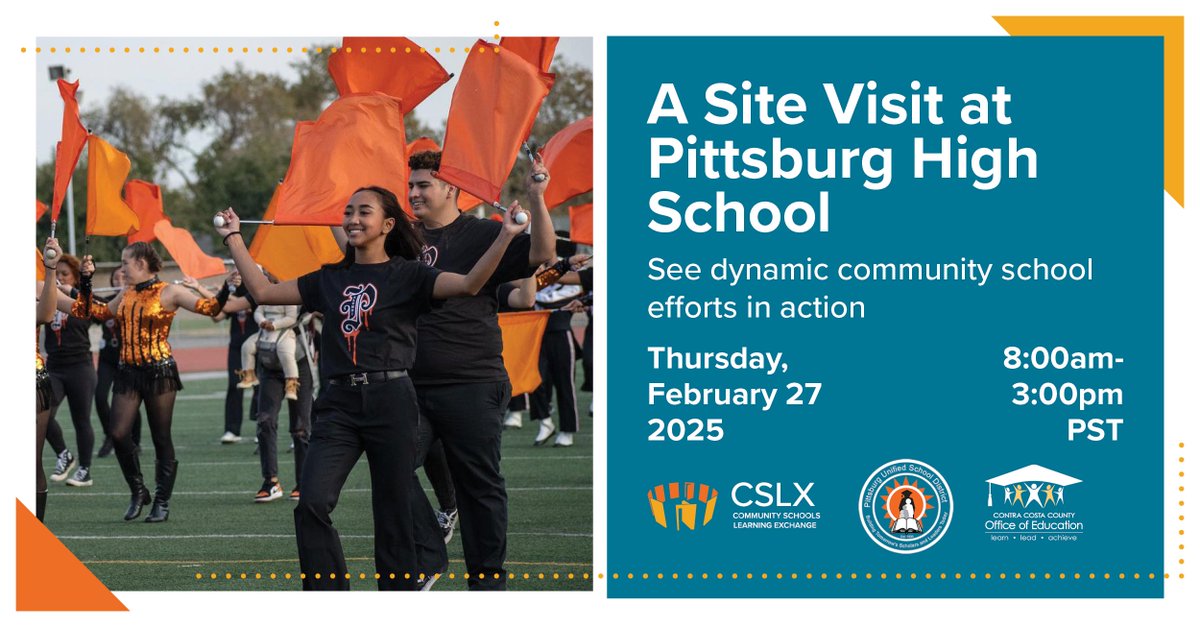 Big news! On February 27th, Pittsburg High School and the Pittsburg Unified School District (PUSD) invite fellow community school practitioners to come in for a site visit to learn from Pittsburg’s community school journey. Space is limited - register now! bit.ly/4hAZns1