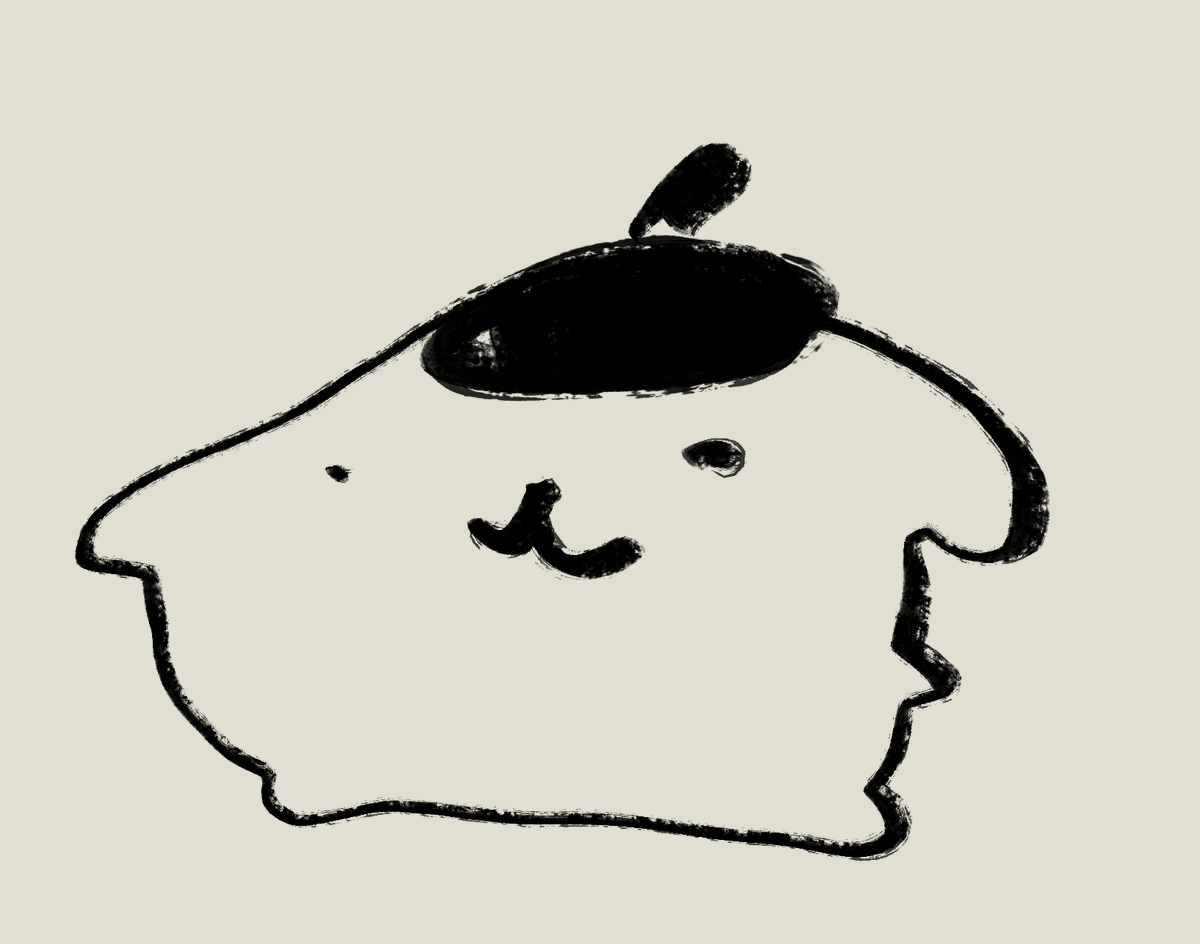 pompom without looking at screen oil on canvas