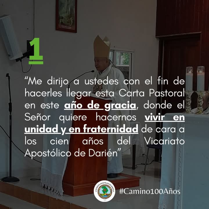 vicadarien's tweet photo. "SOMOS UN VICARIATO EN SALIDA MISIONERA"
Comenzamos está semana la presentación de la Carta Pastoral ofrecida a los fieles, sacerdotes, religiosos y religiosas el pasado viernes 24 de enero. Hoy les ofreceremos 3 aspectos.
 #mis99años #Camino100Años  #CartaPastoral https://t.co/lzvg5sJtsS