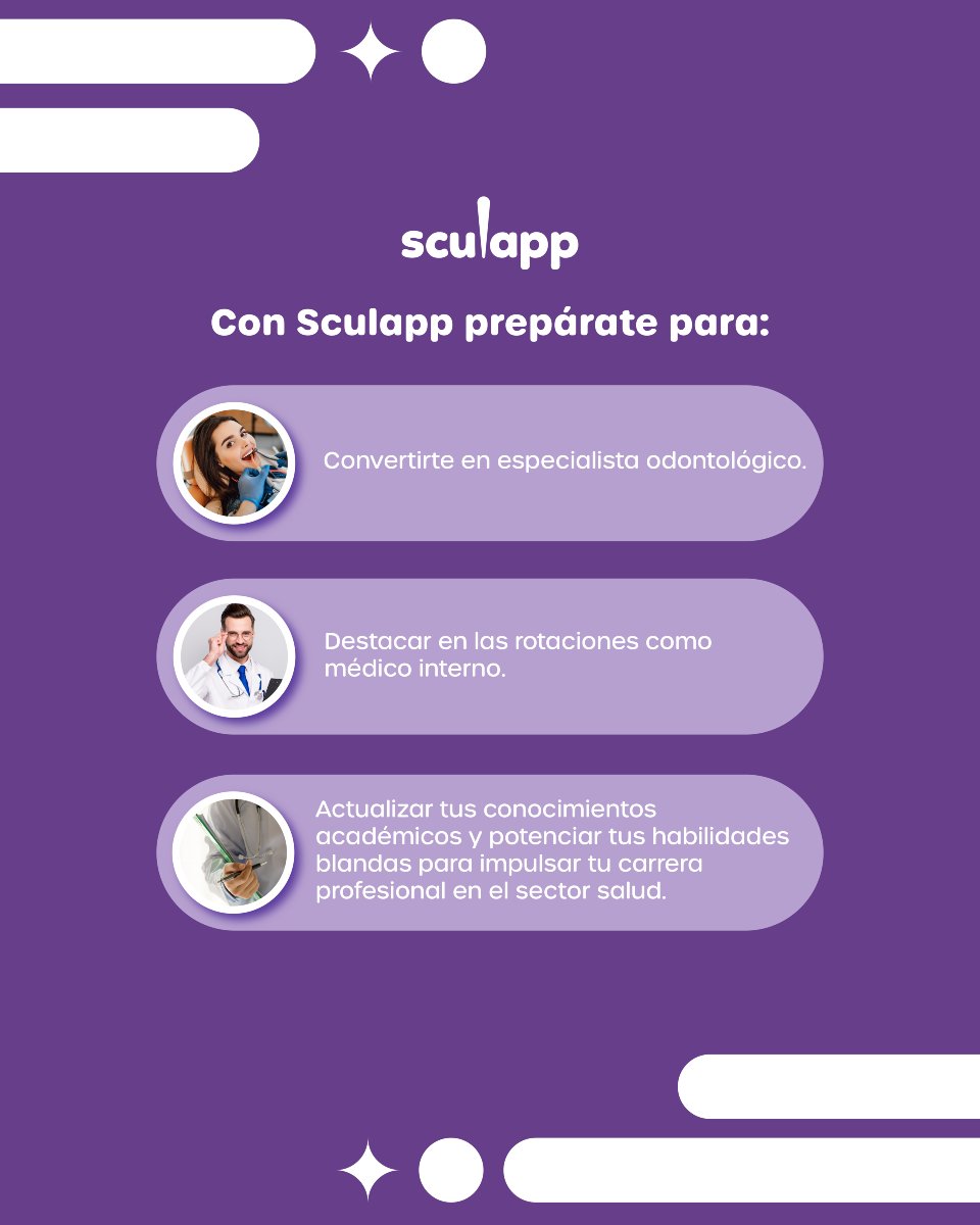 appsis_oficial's tweet photo. Si eres del sector salud, y trabajas en la parte asistencial, administrativa, o apenas estás empezando a estudiar, ¡Sculapp te puede ayudar! 🚀🚀🚀

#Sculapp #ProfesionaldelaSalud #SectorSalud #especialidadesodontológicas #MédicoInterno https://t.co/ijXfBTnNDe