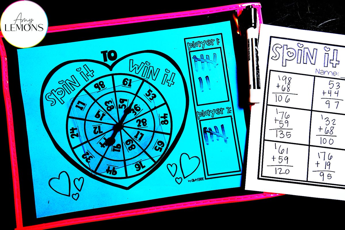 msamylemons's tweet image. Get into the Valentine&apos;s Day spirit early with this FREE math game! ❣️ Students spin the heart twice to get two numbers, then add, subtract, multiply, or divide...you choose! Grab the printable here: bit.ly/freemathvdayga…

#FreeMathGame #ElementaryMath #ValentinesDayActivities