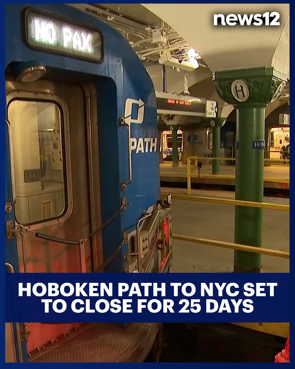 News12NJ's tweet photo. STATION RENOVATION: How will Hoboken PATH riders get across the Hudson River to NYC after Friday? News 12 provides some options. 

#news12 #newjersey #HobokenPath #Trains #News #NewJerseyNews
https://t.co/CQ0pFMhJom https://t.co/lHKQq8atz7