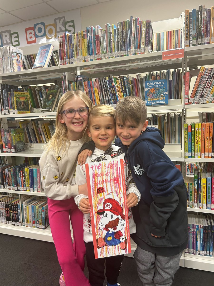 CookLibrary's tweet image. Their smiles say it all — pure sibling pride! 🥰 Congratulations to this talented honorable mention artist in our annual Bookmark Contest! 🎨📚

#bookmarkcontest #winner #supportivesiblings