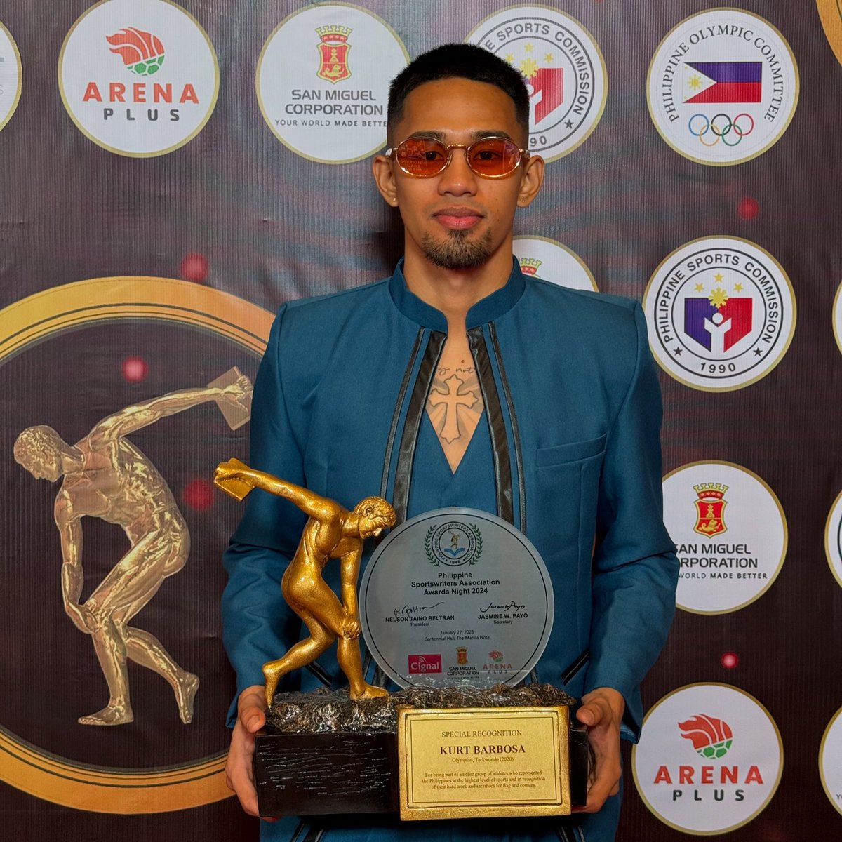 kurtesyyyyyy's tweet photo. 2024 San Miguel Corporation 
Philippine Sportswriters Association 
Annual Awards 🥂🏆

#philippineolympiccommittee #philippinesportscommission #philippinesportswritersassociation #sanmiguelcorporation #arenaplus https://t.co/th0vIlEV88