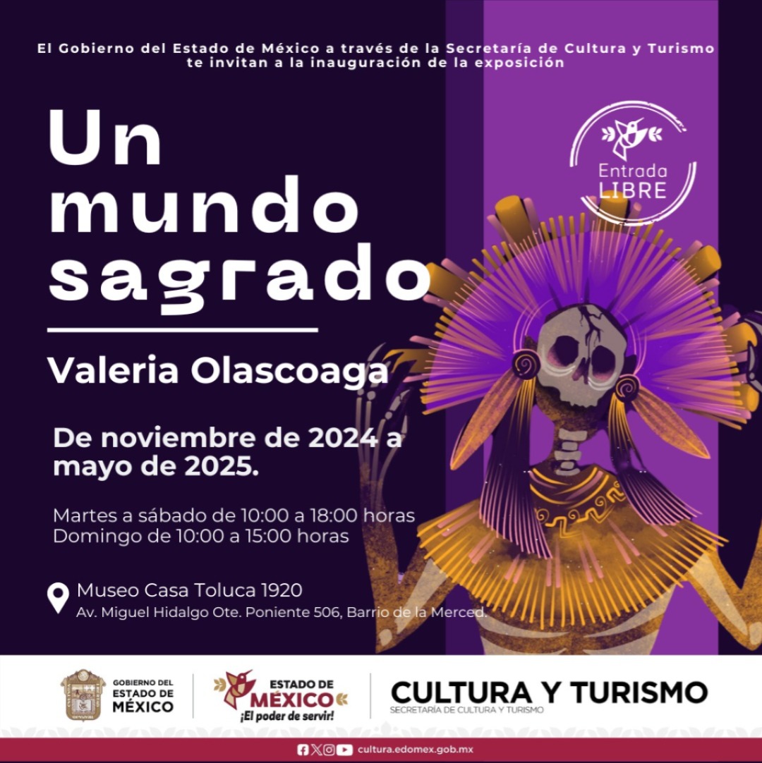 CulturaEdomex's tweet photo. #UnMundoSagrado es una exposición que reúne 44 obras de Valeria Olascoaga, quien transmite a través de ilustraciones y animaciones digitales los mitos y deidades que dieron respuesta al existir de la humanidad mesoamericana.
¡Recórrela! ✨🐉

📍 @MToluca1920
#ElPoderDeServir https://t.co/v32zk7w5iO