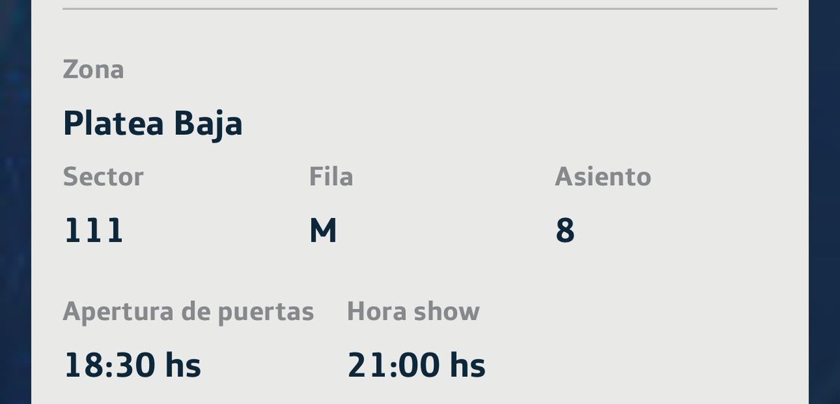 lautinudel's tweet photo. vendo 2 entradas para twenty one pilots argentina 29/01
- platea baja sector 111
- mismo precio que las compré 140k c/u

top / movistar arena / clancy / compro entrada / vendo entrada #twentyonepilots #top https://t.co/8cS7rJpife