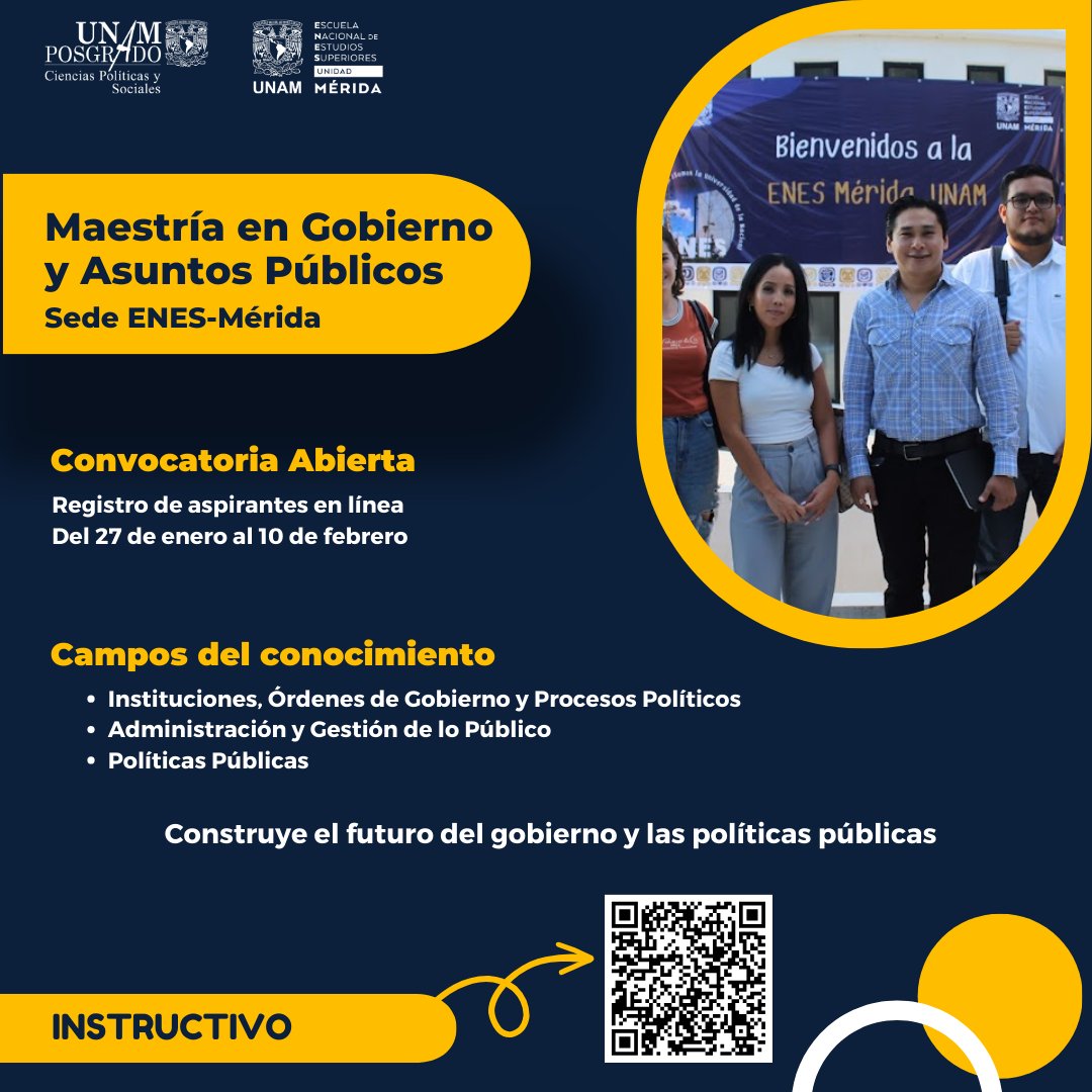 🎓🌟 ¡Lidera el cambio desde la política pública!

🗓️ Convocatoria abierta: 27 de enero al 10 de febrero 2025
🌐 Maestría en Gobierno y Asuntos Públicos, Posgrado UNAM
✅ Enfoque interdisciplinario
✅ Profesorado de excelencia
🔗 Info: bit.ly/3Py5scM
¡Sé el futuro! 🙌