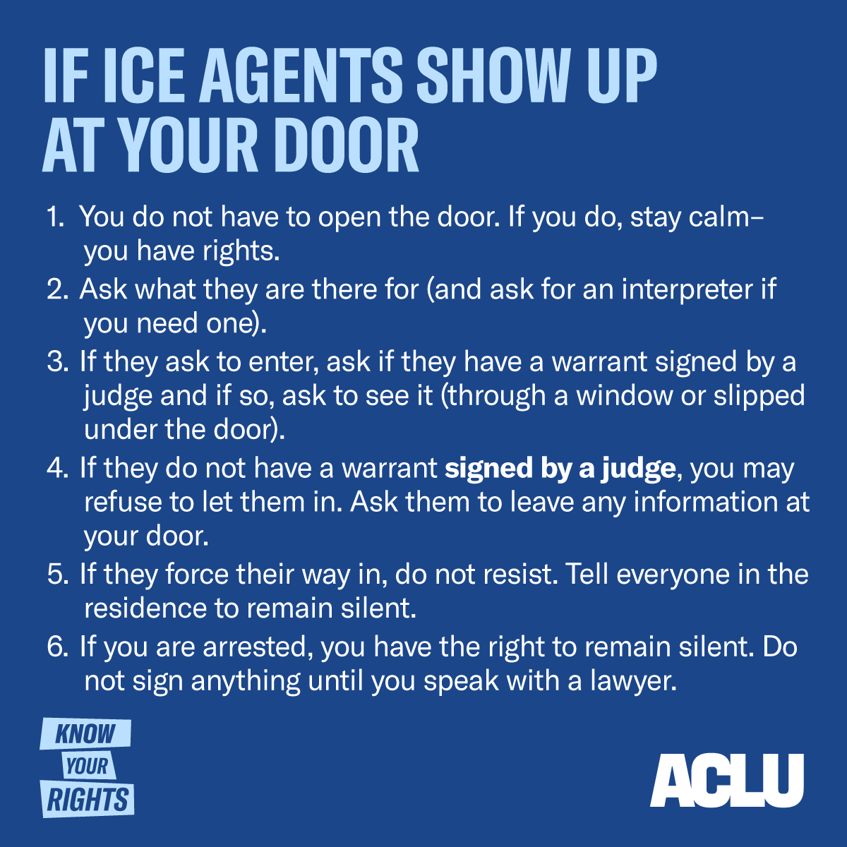 acluohio's tweet photo. A message to ALL Ohio residents: regardless of your immigration status in the U.S., you have guaranteed rights under the Constitution. Know your rights and assert them.

https://t.co/sNv19nKRcV https://t.co/yIOpiDGJ8W