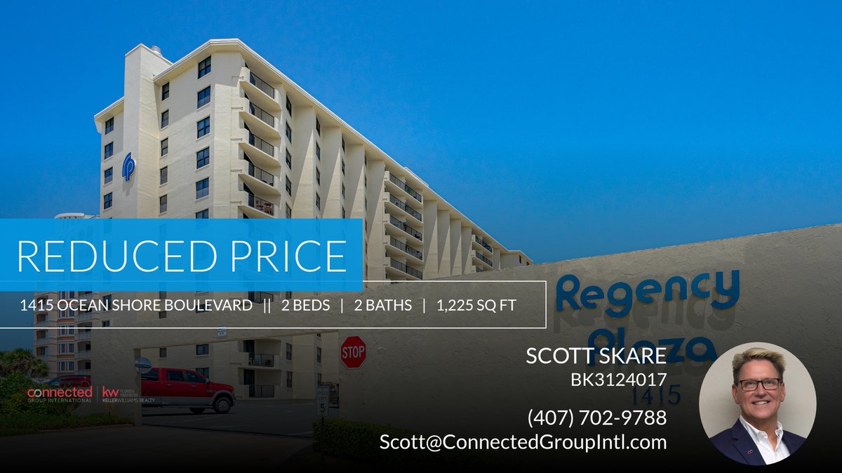 ScottSkare's tweet photo. 📍 Reduced Price 📍 This recently reduced home at 1415 Ocean Shore Boulevard 303 in Ormond Beach won't last long, so, don't wait to set up a showing! Reach out here or at (407) 702-9788 for more information!

Best regards,
 
Scott ... https://t.co/TnyMU6BJvb https://t.co/hv09hLeTrx