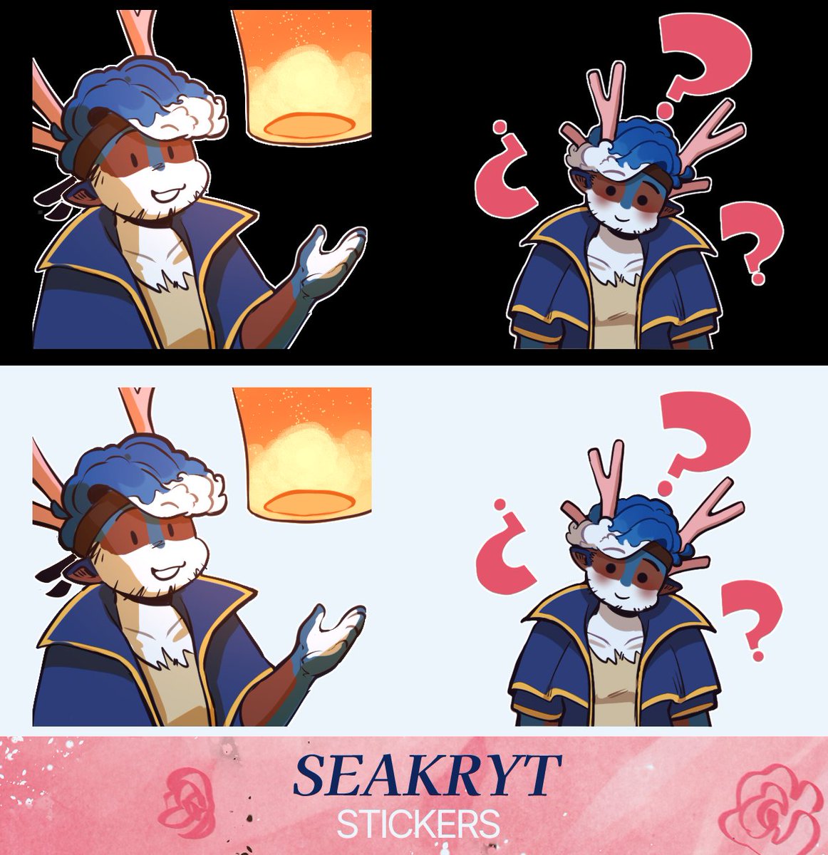 textaundra's tweet photo. SEAKRYT STICKES LETS GOOOOOOO !!!!  I'm genuinely really proud of how these came out hehe https://t.co/lCk91vM4eE
