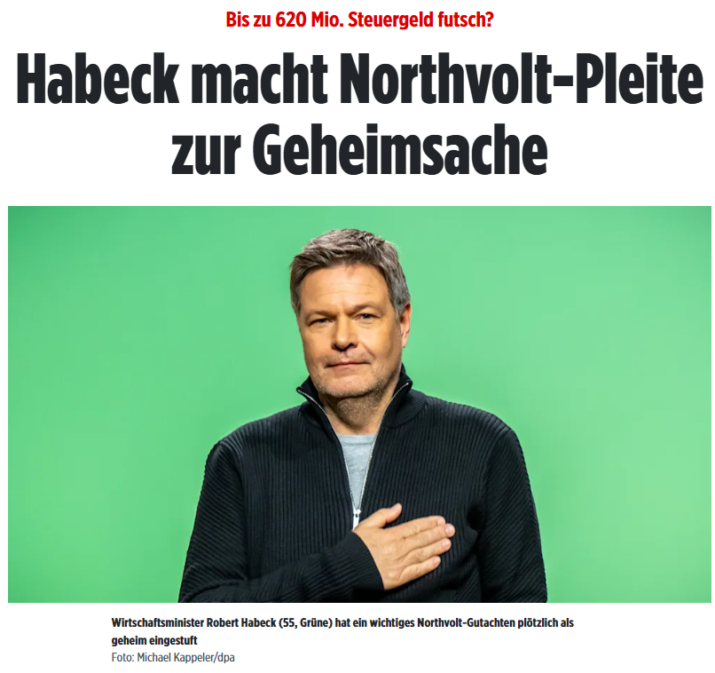Will Robert Habeck sein Versagen vertuschen?
Habeck hat ein wichtiges Gutachten der PwC-Wirtschaftsprüfer plötzlich als geheim eingestuft. Und zwar erst, als die Haushälter das Gutachten einsehen wollten. Bedeutet: Akteneinsicht ist nur noch in der Geheimschutzstelle des