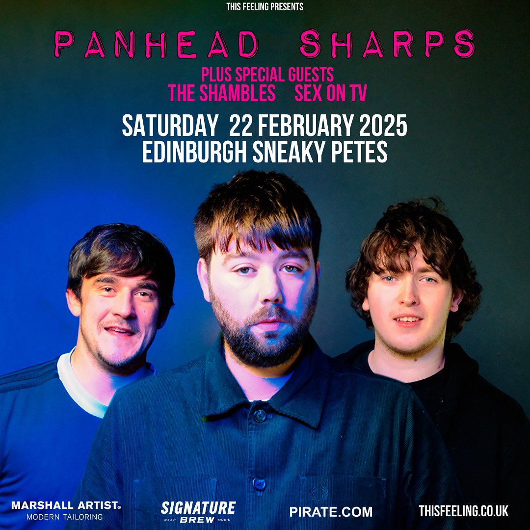 PanheadSharps's tweet photo. Delighted to announce that @Sexontv_  and @TheShambles will be joining us at @sneakypetesclub for our @This_Feeling headline! 🎶✌️🔥

Tickets on sale now 🎫🎫

https://t.co/kgWOAmI3vJ

#gigs #music #musicvenue #newmusic #thisfeeling #sneakypetes #panheadsharps https://t.co/g3b497E0EQ