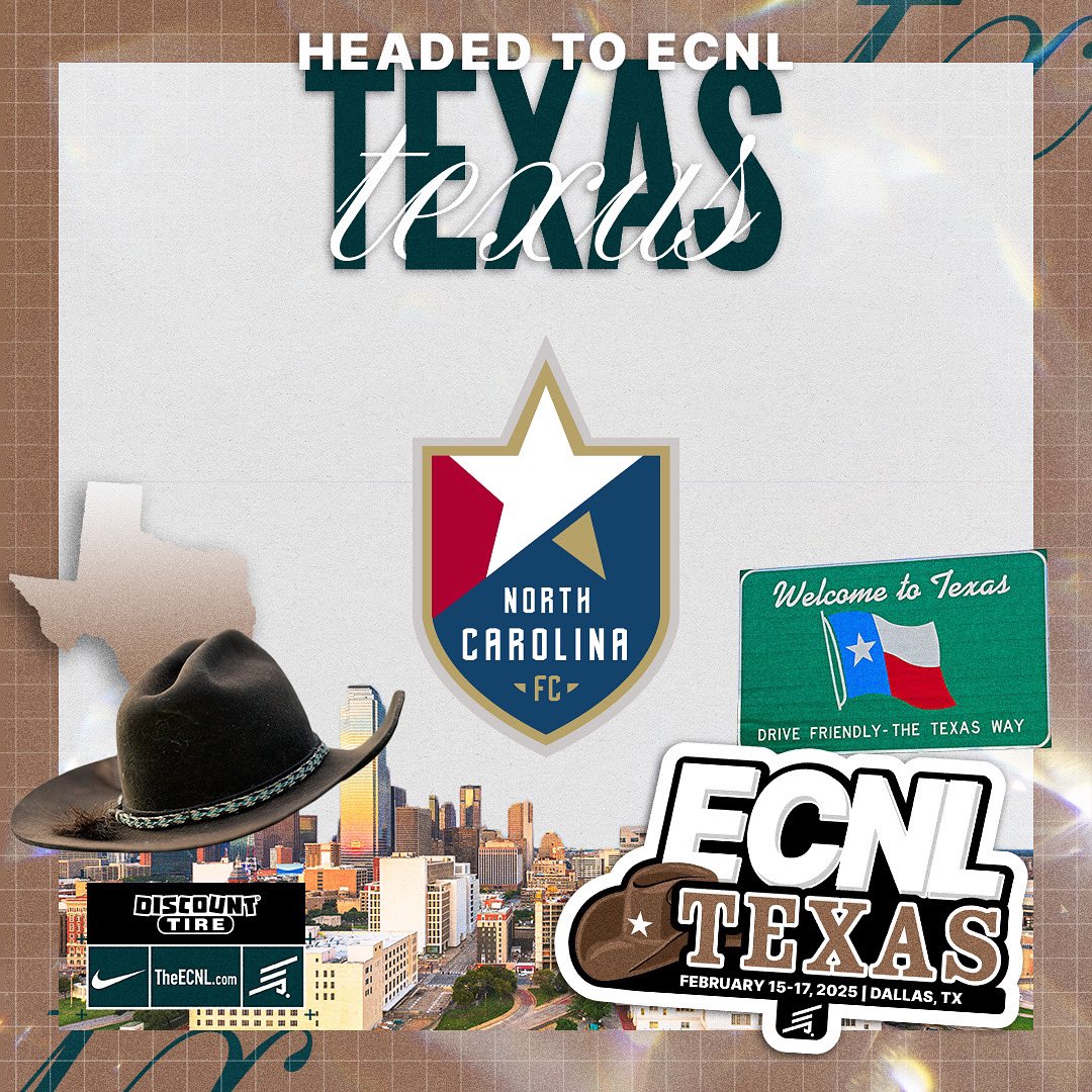 It’s almost that time! 🤠 2008, 2009 &amp; 2010 ECNL are headed to Dallas for ECNL Texas, February 15-17th! Excited to compete against some great competition in front of college coaches from all over the country. Go NCFC! #ecnltx