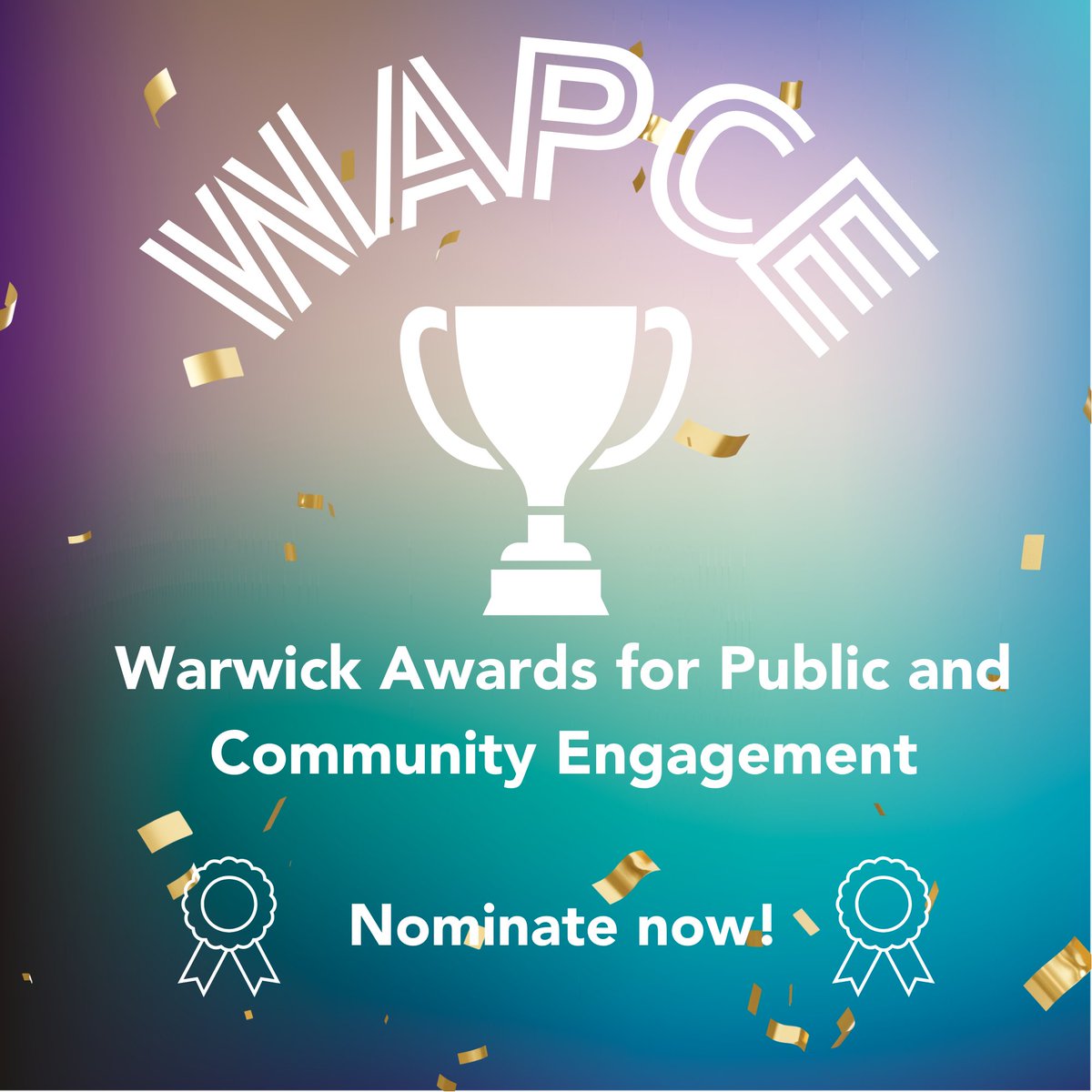 The Warwick Awards for Public and Community Engagement are open for nominations! Find out more about the awards and make sure to get your nominations in by 10th March 👉️ warwick.ac.uk/wie/recognitio…