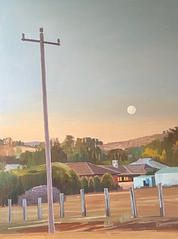 The cover art for this issue is by my father, Brendan Nicholl-Caddell. It represents moonrise over the borough of Castlemaine, Victoria. Check out his other work here: Brendan Nicholl-Caddell (@brendannicholl) • Instagram photos and videos