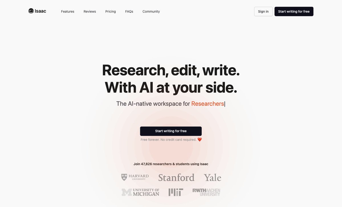 came across a rather fresh launch today with some really interesting history. 

enter: <a href="/Isaaceditor_/">Isaac</a> 

Isaac Editor is an AI research / writing assistant for academic professionals that is a real project and real product long before it was a product on the blockchain.

The