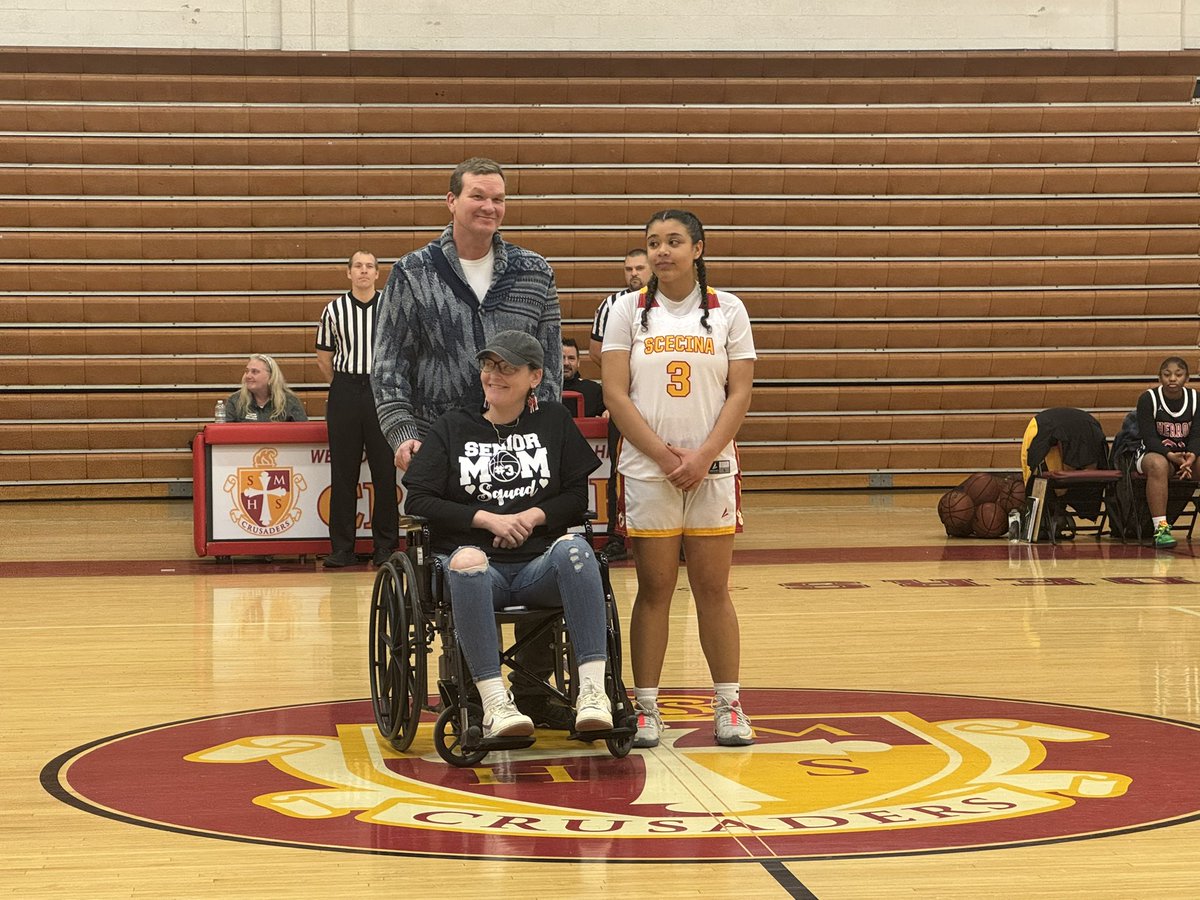 Senior Night Victory.  The Crusaders defeated Herron sending Riley Long and Journee Thomas out with a win in their last home game.  Congrats ladies and nice job Crusaders!! <a href="/ScecinaNow/">Scecina Memorial High School</a>