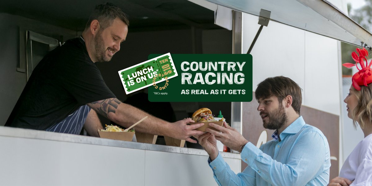 Country_Racing's tweet photo. ‘Lunch is on Us’ as CRV offer $10 food &amp; drink vouchers at 26 race meetings between Feb 1 and Apr 20 🎉

Book your GA tickets online to claim the offer &amp; enjoy a day at the country races that’s as real as it gets. T&amp;Cs apply
https://t.co/waMPGhRmq1

#CountryRacing #AsRealAsItGets https://t.co/b7RtxV7PkT