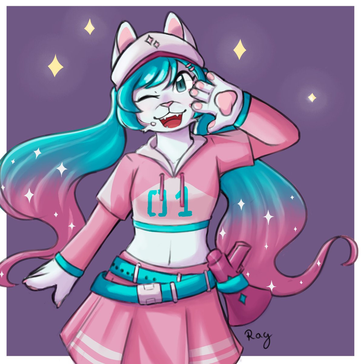 NEKO HATSUNE MIKU!! ( •̀ ω •́ )✧ #HatsuneMikuArt #furryarts #fortnite