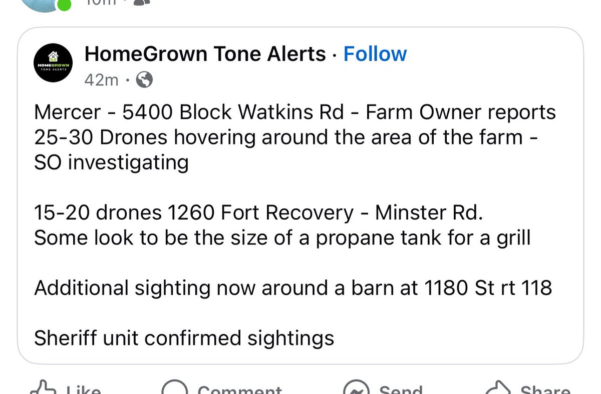 DeeRae7's tweet photo. Little small town Ohio again covered in drones! @realDonaldTrump @elonmusk @JDVance  WHEN WILL YOU GIVE US ANSWERS??? This is RIDIC and been months! #dronesightings https://t.co/8tadhJEiQh