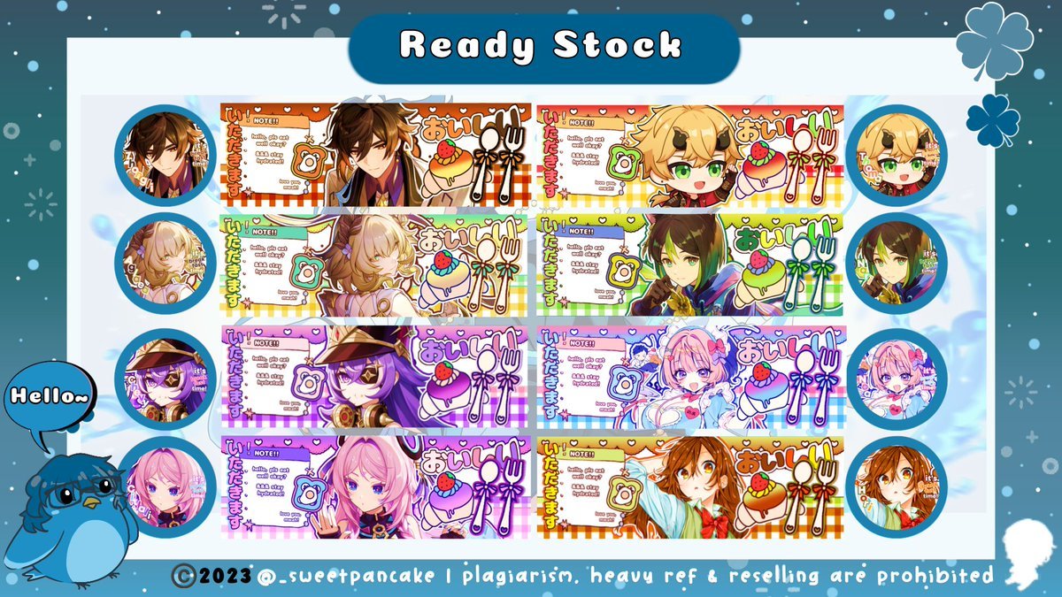 TsumugiAoba_'s tweet photo. 【 Help RT? Thank you ☆! 】

Halo, untuk sementara waktu izin jualan disini yaa. Aku membawa RS &amp; CS genshin, hsr, wuwa, ptn, anime, manga, dll. Kindly check if there are your favs 💖! Payment avail spay, gopay, seabank, &amp; QRIS yaa 💰 Happy jajan 🫡💐

#zonauang #zonajajan https://t.co/fwhZYZThfK