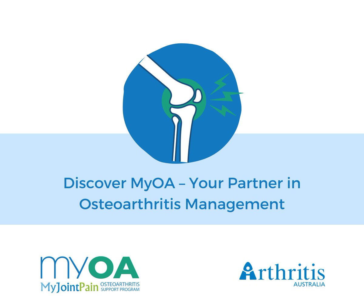 ArthritisAust's tweet photo. Our newly launched MyOA website is here to support your #osteoarthritis and joint support journey.

Explore trusted information on managing #jointpain, improving mobility, and leading a more active life.
Visit https://t.co/jFukBUpJH0 today. https://t.co/oufADZTmrY