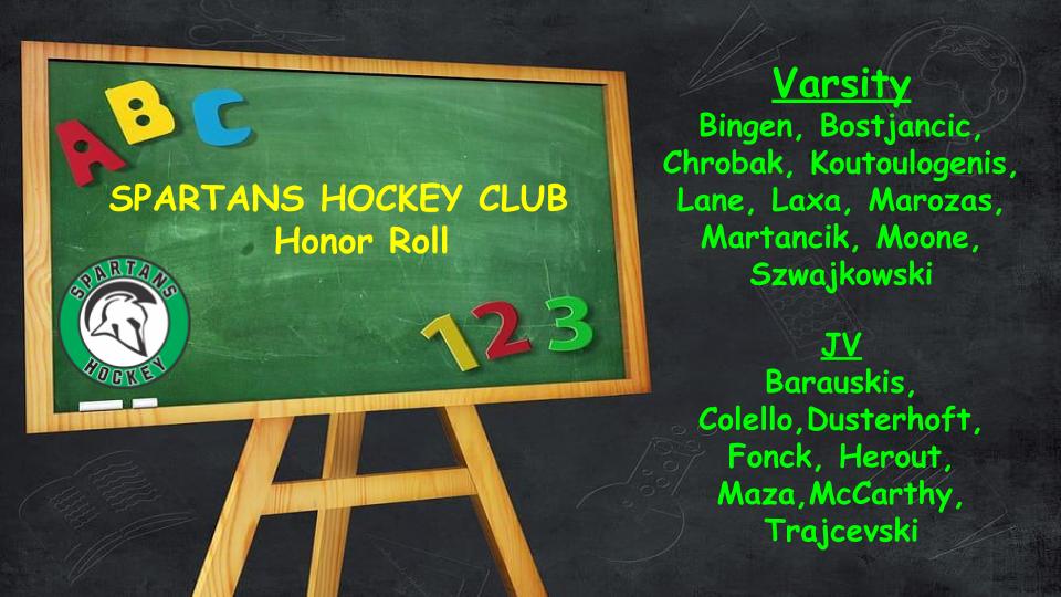 SpartansHSHC's tweet photo. 🚨Congratulations to all our players that made the Honor Roll first semester!! Hard work pays off...keep it up!! 👏💪📚🏒 https://t.co/RAtTduPLWD