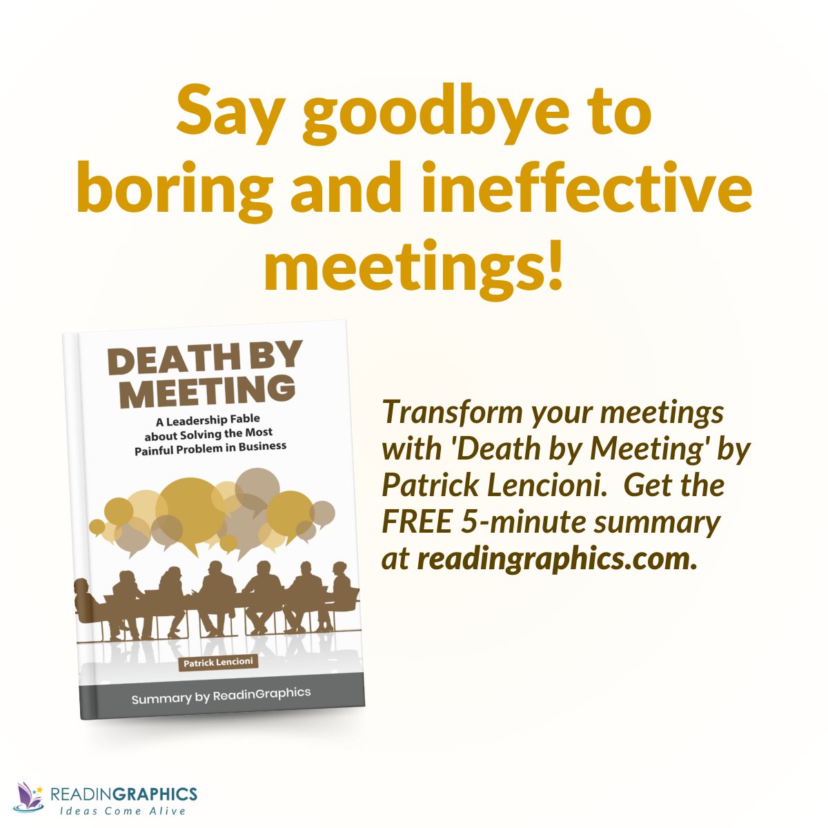 ReadinGraphics's tweet image. The secret to impactful meetings? It’s not more meetings—it’s better ones.
Discover how to transform your meetings with insights from 'Death by Meeting.'
📖 FREE summary: readingraphics.com/book-summary-d…

#BusinessHacks #LeadershipTips