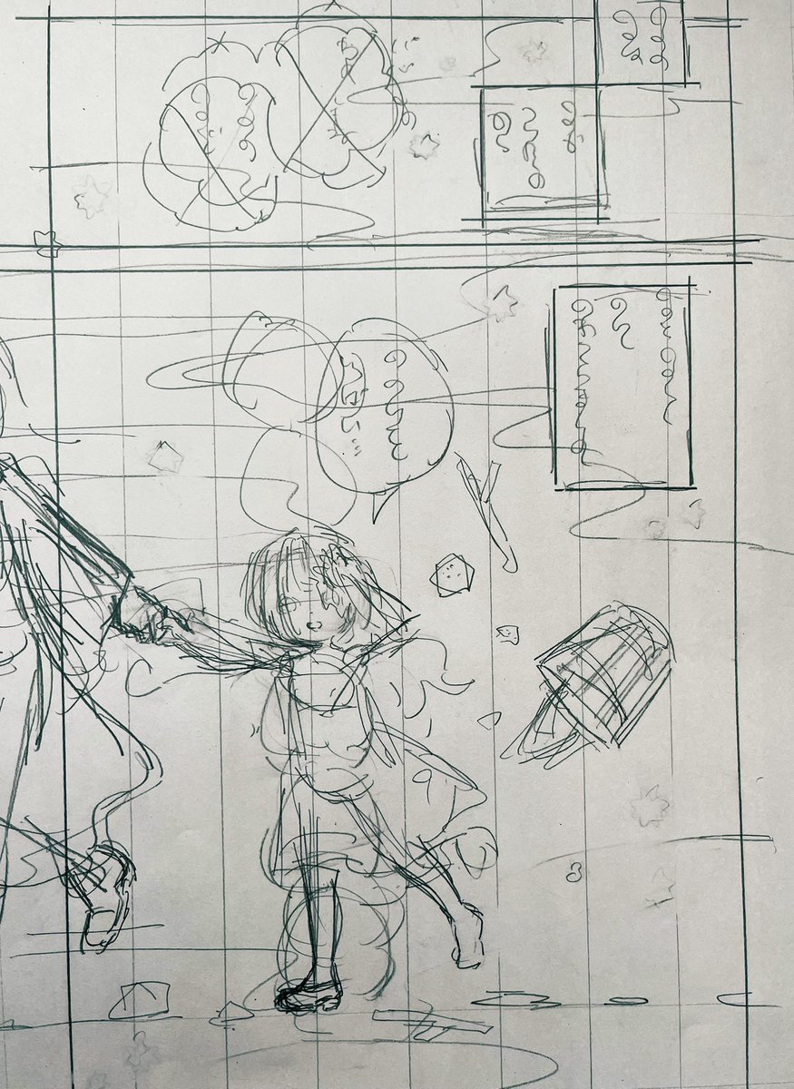 おまけの下描きと線画です✍️ 