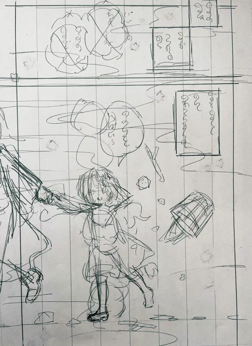 おまけの下描きと線画です✍️ 