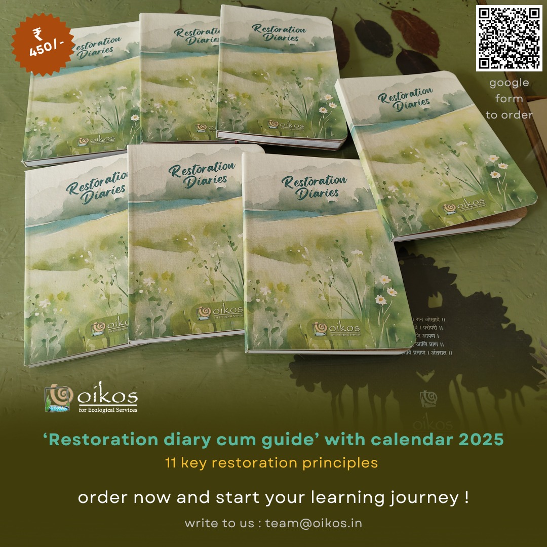 🌾
Dear friends,
The first edition of *Restoration Diary cum Guide* is fully sold 🍀

Our second lot is ready and you can order using this form or buy it from our office ☺️

Order here :
docs.google.com/forms/d/e/1FAI…

#restoration_diaries 
#calendar2025 
#oikos_pune