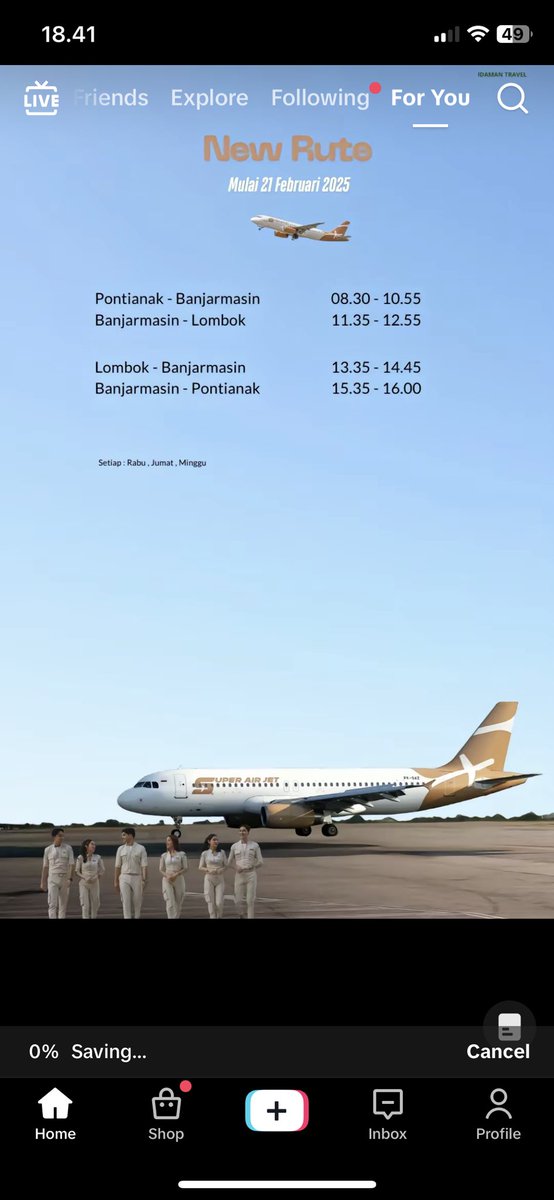 Kabar baik! Tak lama lagi, kita bisa langsung ke Banjarmasin dgn sekali penerbangan.