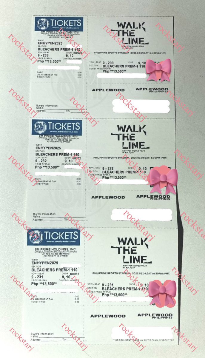 rockstarj_'s tweet image. wts lfb enhypen wtl bulacan

bleachers premium 1-110 (row 9)

13,500 + 100 + 400(tpa) 
=14k ea

—3 tix avail(adjacent seat)
—secured during presale
—physical tix alr onhand

rfs:will upgrade to VVIP

reply/dm

t.walk the line concert ph world tour
#WALKTHELINE_IN_BULACAN
