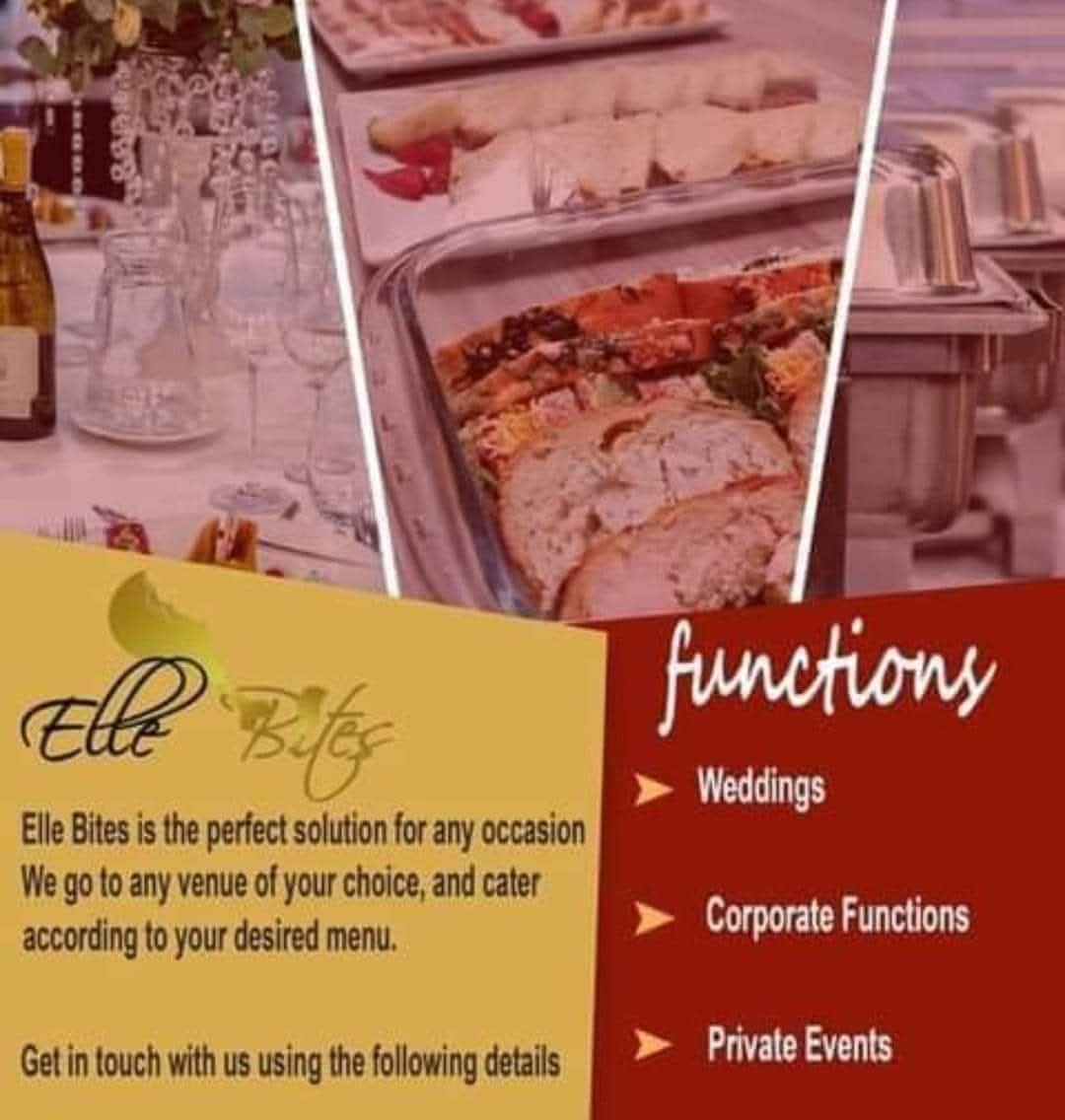 ElleBites1's tweet photo. Elle Bites offer catering and Canteen services. We would like to increase our customers  and services  for this year.

Kindly share retweet, we would be glad to offer our services.
 
Visit our website for menu  https://t.co/oj6879GO8K 
0737907828

@METROFMSA
#BBMzansiumlilo https://t.co/EXHrrsPqqB