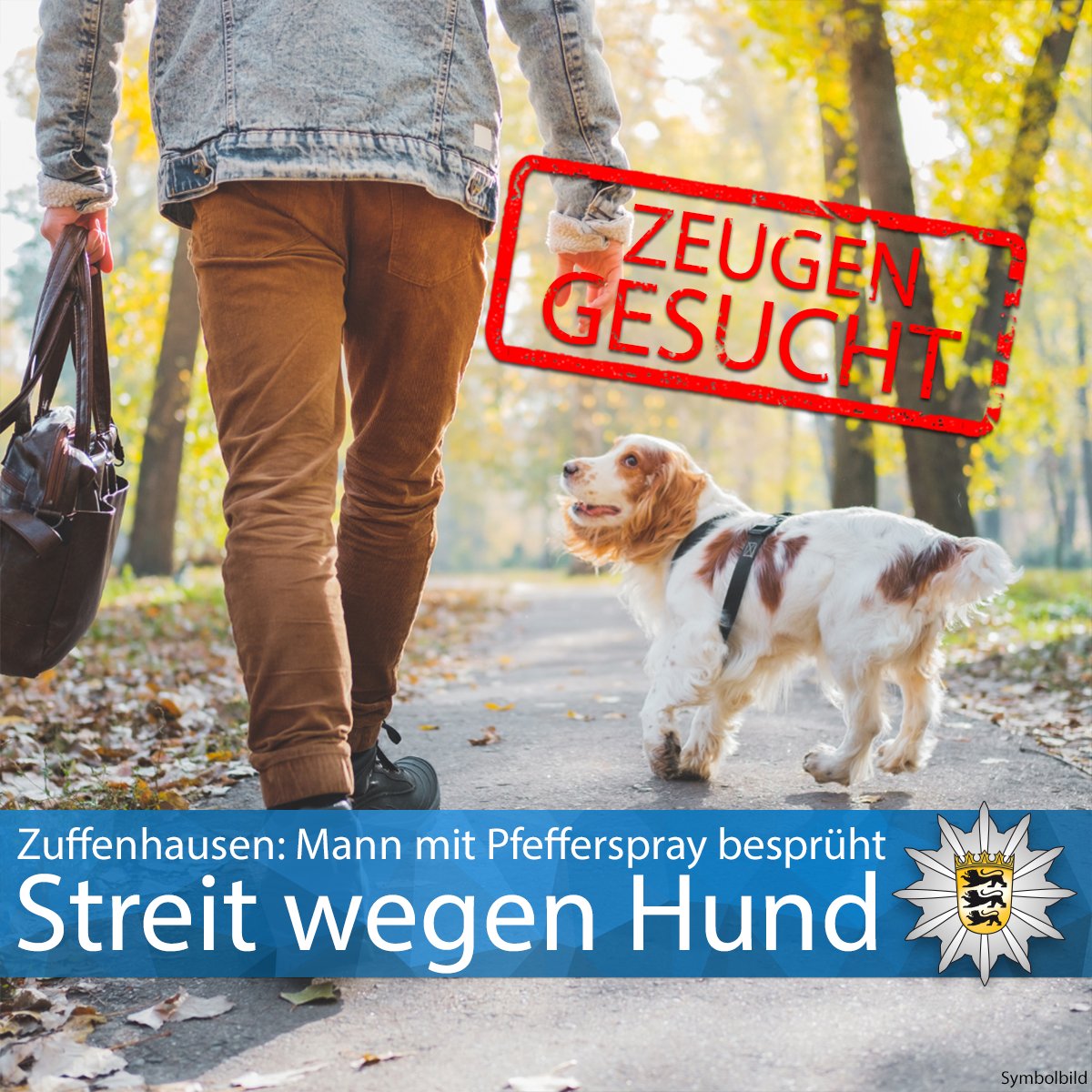 PP_Stuttgart's tweet photo. #Zuffenhausen Ein Unbekannter soll am Samstagmittag einem 47-jährigen Hundebesitzer an der Straße Am Stadtpark Pfefferspray ins Gesicht gesprüht haben. Zuvor hatte es Streit gegeben, weil dessen Hund nicht angeleint war. Zur PM ▶️ https://t.co/yjVwQdHKrc Eure #Polizei #Stutttgart https://t.co/5efFHo5qbN