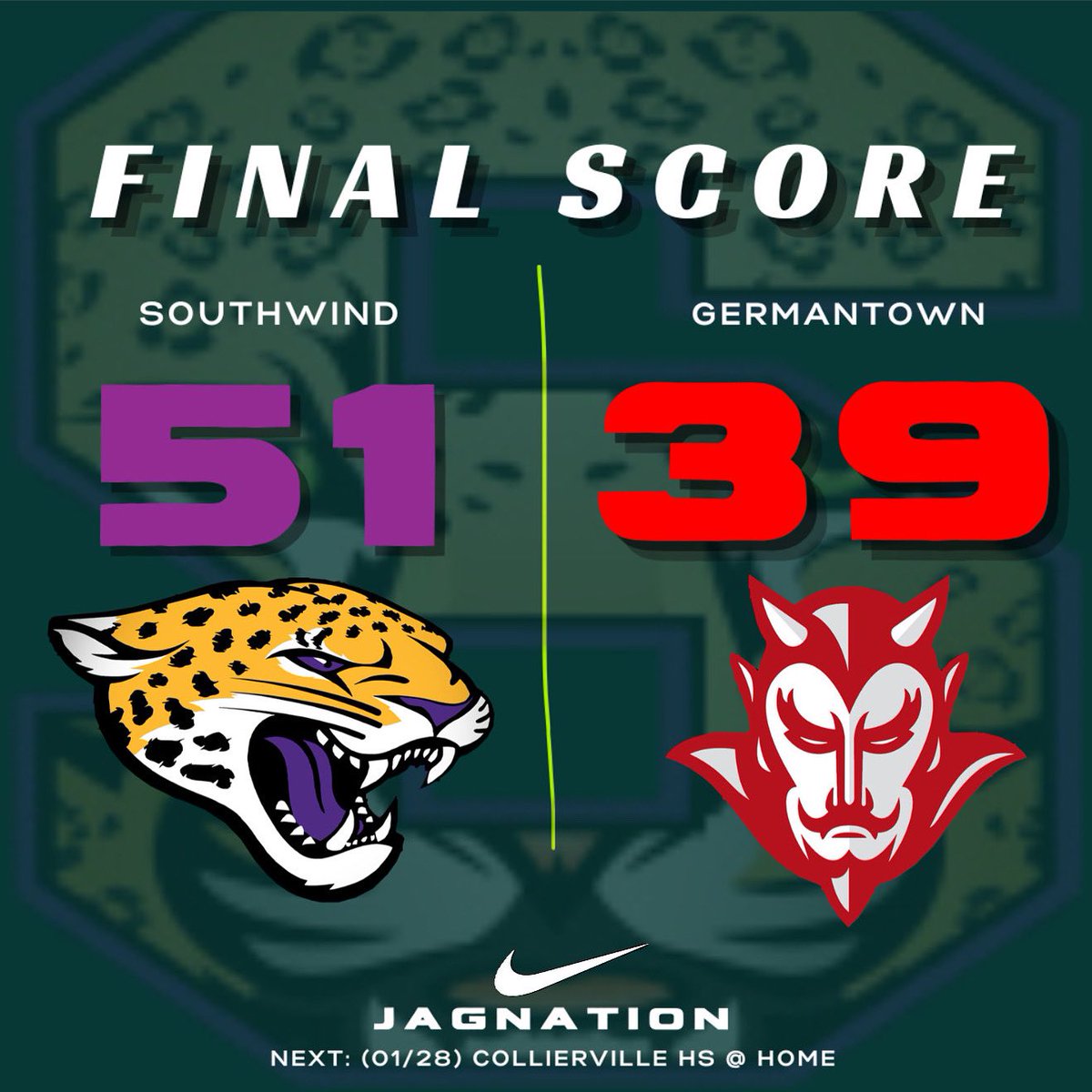 The Southwind Jaguars 🐆💜🖤 (@southwindboysbb) on Twitter photo 🚨JAGS WIN‼️(51-39) over Germantown High School! ‘26 G <a href="/rontowns2/">Ron Towns</a> led the balanced attack w/ 13pts. ‘26 G <a href="/justinedwardss/">Justin Edwards</a> brought 12pts & 5rebs and <a href="/kingstong0odwin/">Kingston Goodwin</a> added 10pts‼️GOOD JOB TEAM!! LETS PREPARE FOR TOMORROW!🐆💜🖤🌬️#JAGNATION #THEWIND #38125 🚨JAGS WIN‼️(51-39) over Germantown High School! ‘26 G <a href="/rontowns2/">Ron Towns</a> led the balanced attack w/ 13pts. ‘26 G <a href="/justinedwardss/">Justin Edwards</a> brought 12pts & 5rebs and <a href="/kingstong0odwin/">Kingston Goodwin</a> added 10pts‼️GOOD JOB TEAM!! LETS PREPARE FOR TOMORROW!🐆💜🖤🌬️#JAGNATION #THEWIND #38125