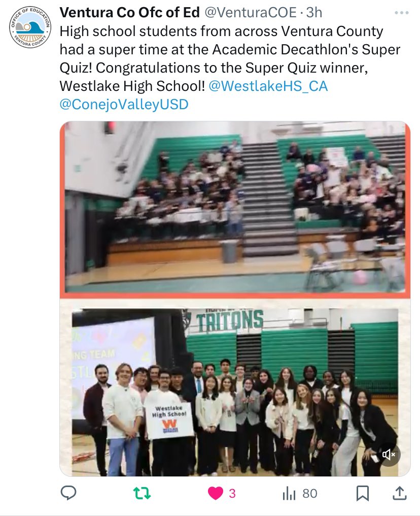 Big shoutout and congratulations to our WHS Academic Decathlon Team on winning the VCOE Super Quiz competition last weekend. Best of luck on the rest of the Academic Decathlon completion this weekend! #WeAreWarriors