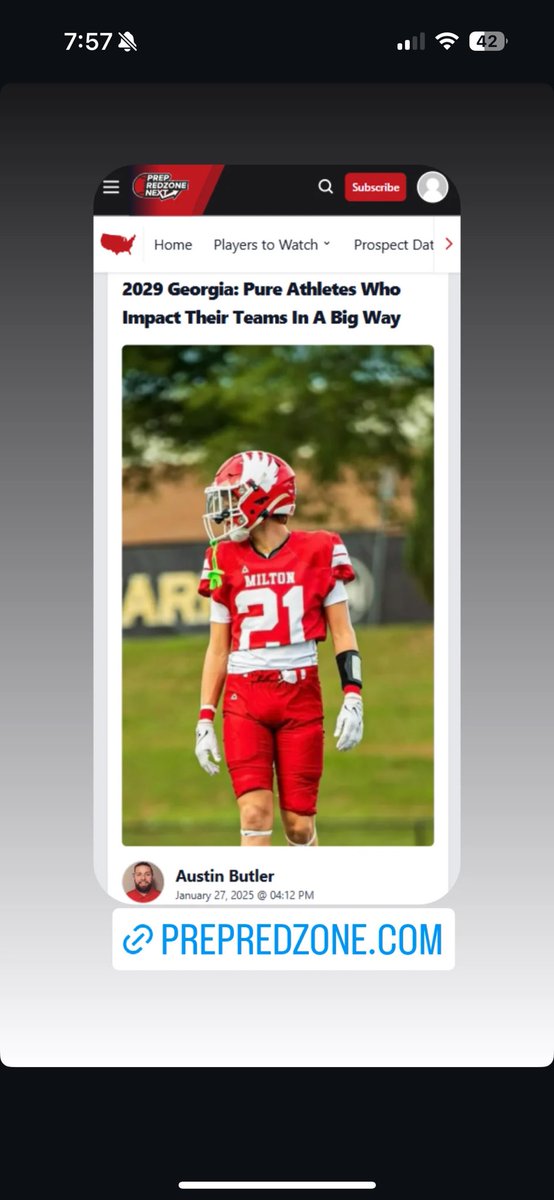 davis_ward21's tweet photo. Thanks @PrepRedzoneNext and @__AustinButler for the article. @MiltonEagles_FB @RustyMansell_ @CoachBenReaves @deucerecruiting @On3Recruits https://t.co/5yeNj22fKs