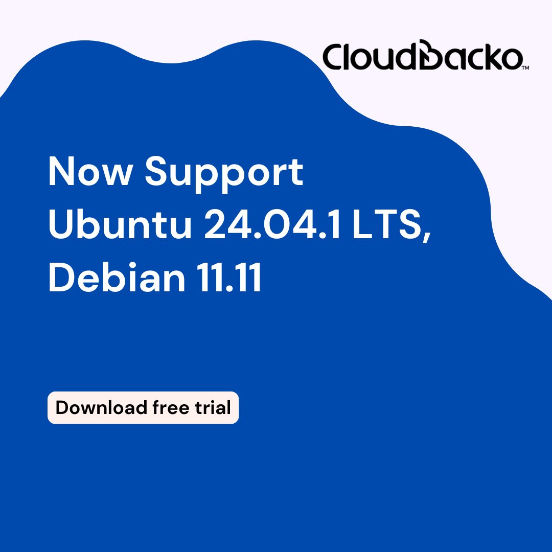 【CloudBacko v5 new feature: Ubuntu 24.04.1 LTS, Debian 11.11】#CloudBacko #backup supports #Ubuntu 24.04.1 LTS, #Debian 11.11. Download free trial: cloudbacko.com/en/download/cl…