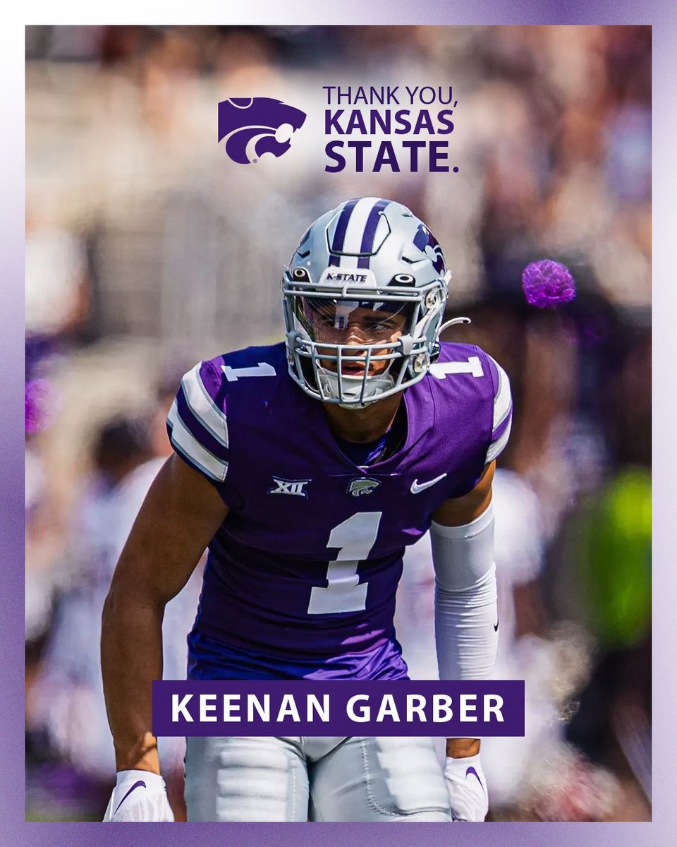 KeenanGarber's tweet photo. Thank you K-State Family for all the great memories playing in the Bill. I
will forever be a Wildcat! 💜 https://t.co/1IU1xLvrUi