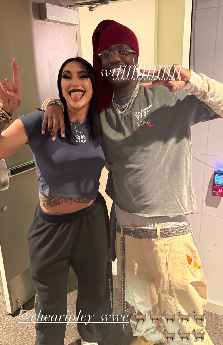 Lil Yachty meets Rhea Ripley backstage at #RawOnNetflix tonight.