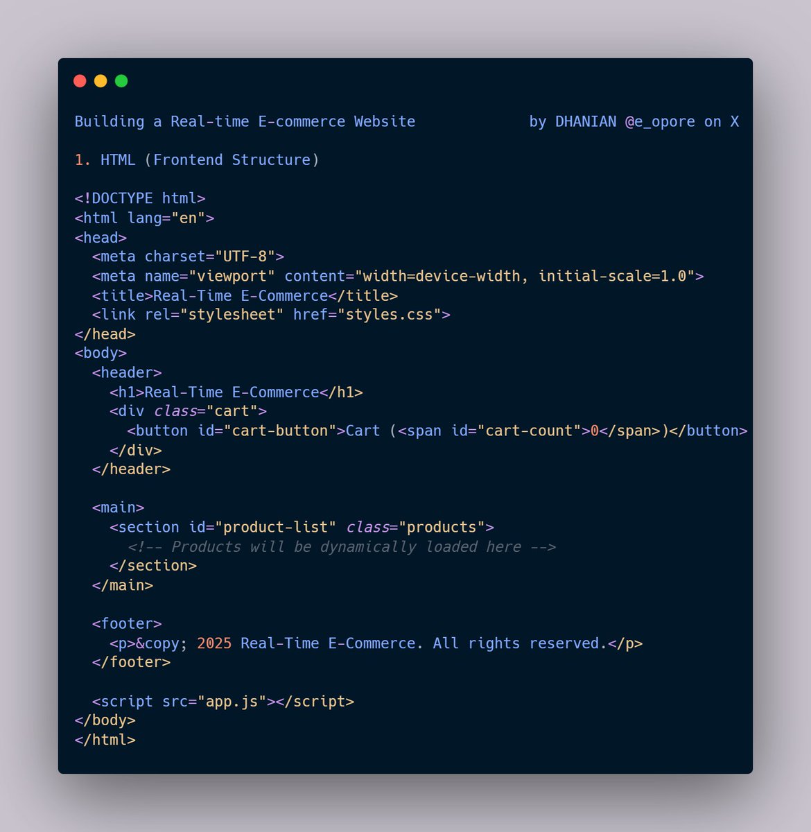 e_opore's tweet image. Building a Real-time E-commerce Website with products in USD using HTML, CSS, JavaScript, and a mock backend using JSON.