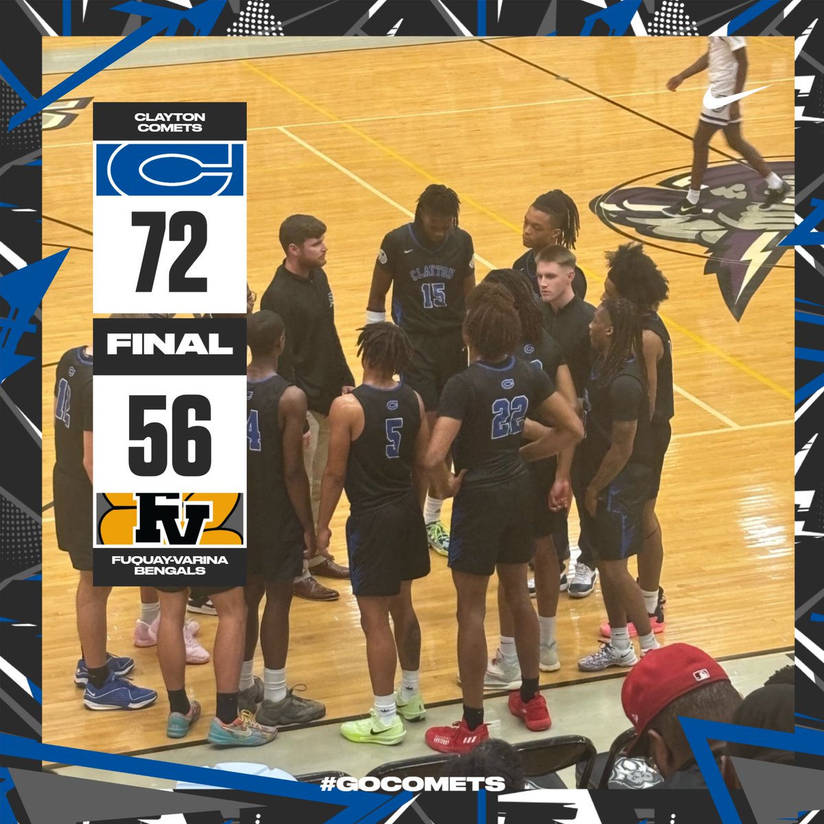 ClaytonCometsAD's tweet photo. Great bounce back win for the Varsity Boys tonight at home against Fuquay!  Next up: South Garner at home tomorrow!  Let's keep it rolling!

#GoComets https://t.co/pNoZeagTmB